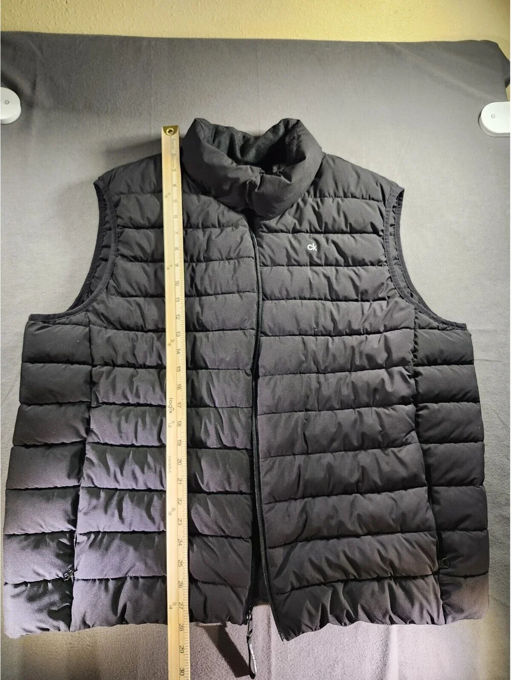 Calvin Klein Men's Black Puffer Vest XXL Zip Insulated Water Resistant 102